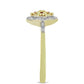 Goldplattierter Silberring mit rotem Diamant und weißem Diamant