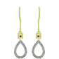 Goldplattierte Silberohrringe mit rotem Diamant und weißem Diamant