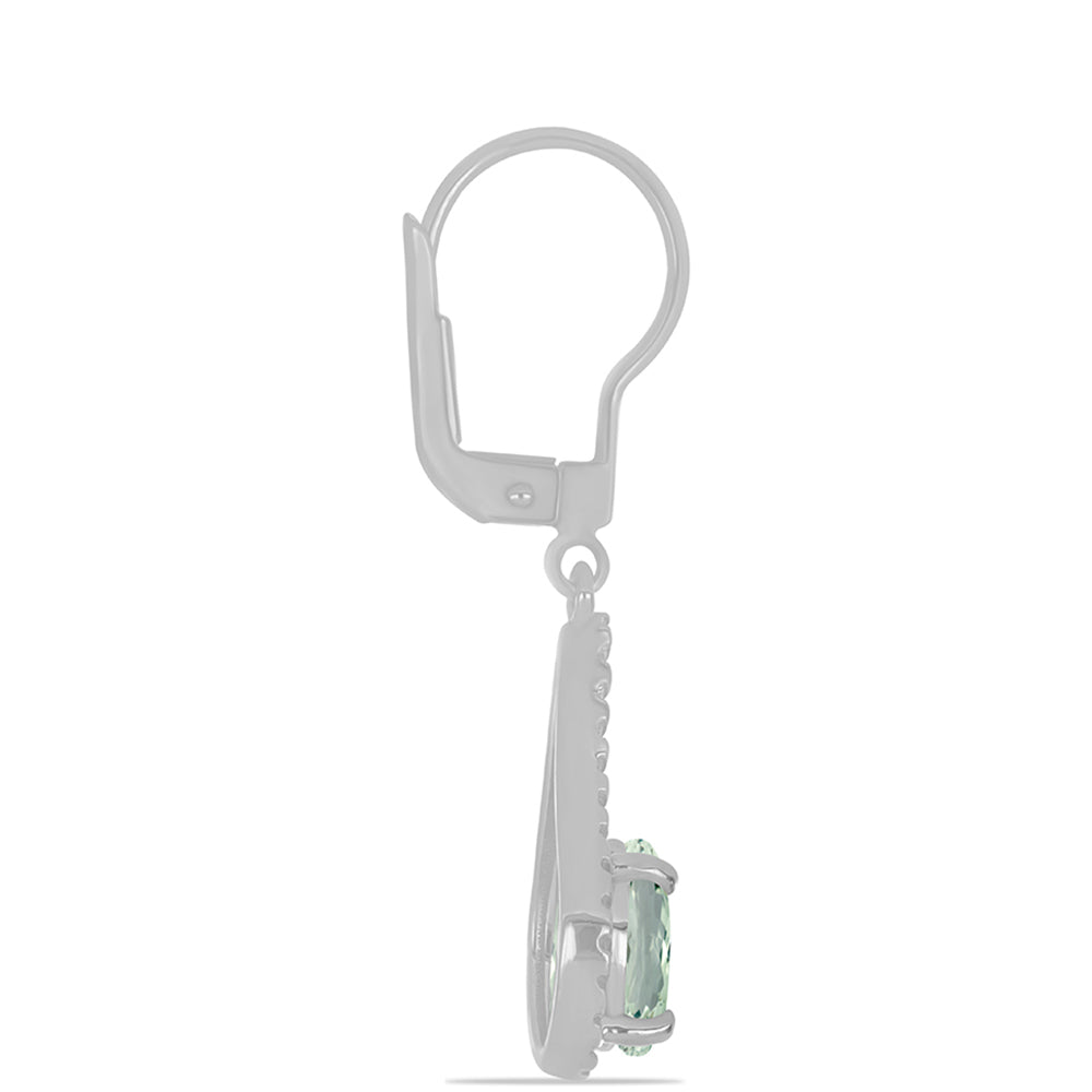 Silberohrringe mit grünem Amethyst