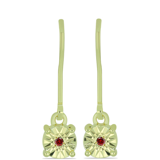 Goldplattierte Silberohrringe mit rotem Diamant