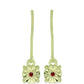 Goldplattierte Silberohrringe mit rotem Diamant