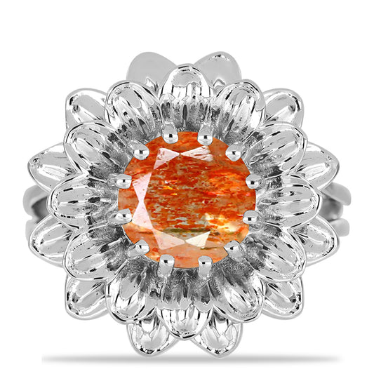 Silberring mit Sonnenstein aus Oregon