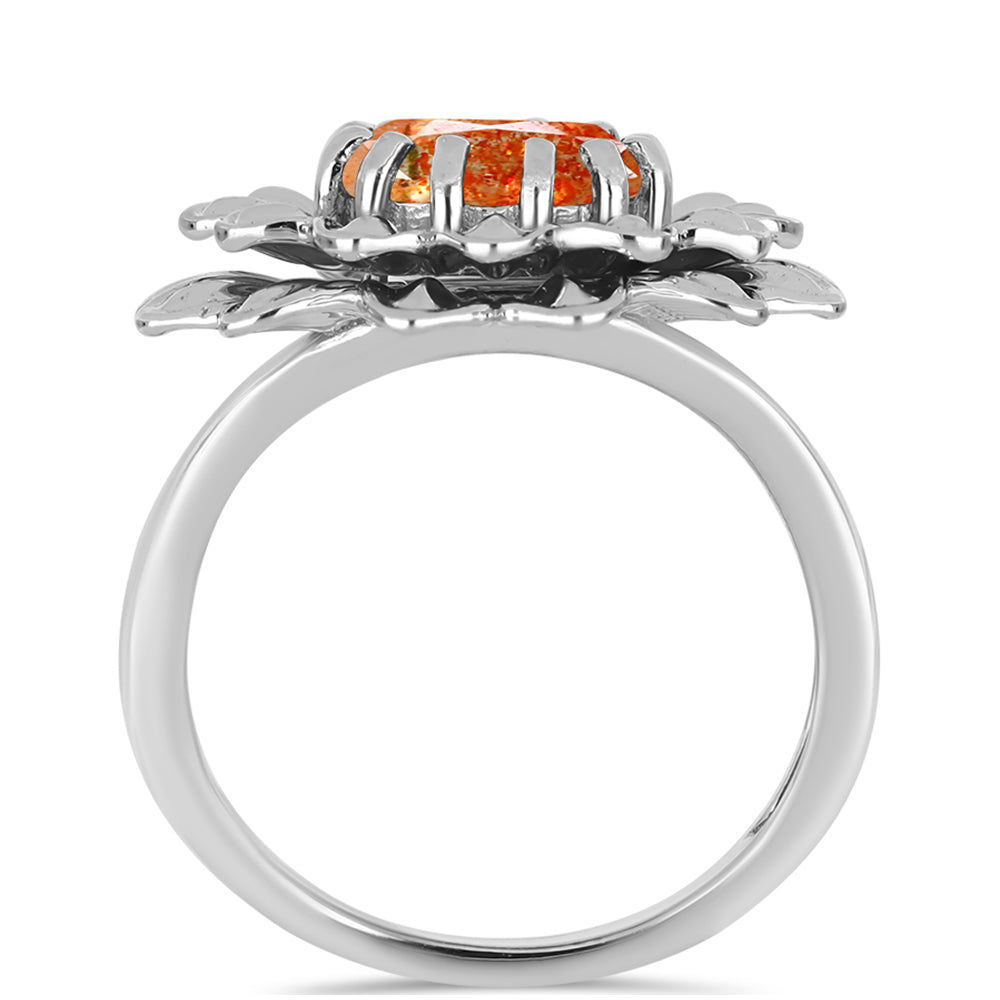 Silberring mit Sonnenstein aus Oregon