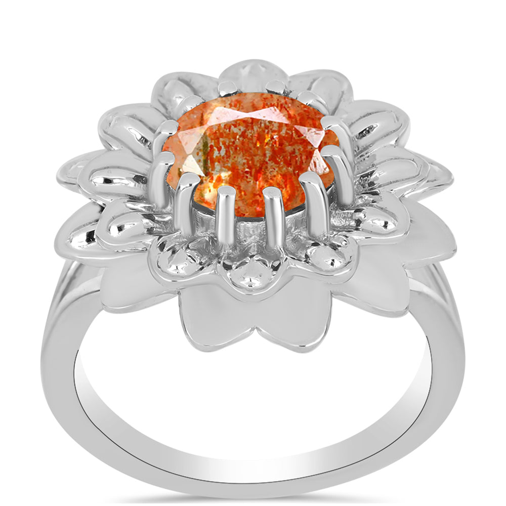 Silberring mit Sonnenstein aus Oregon 3 