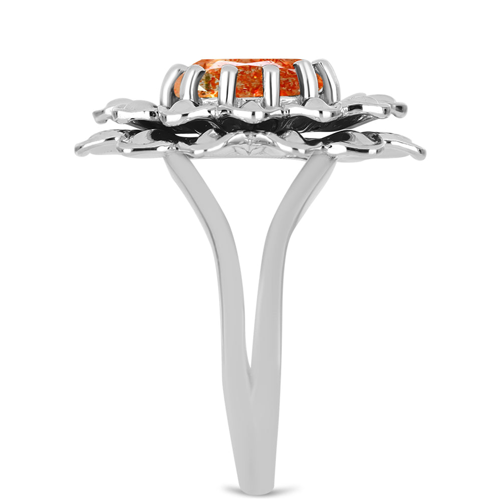 Silberring mit Sonnenstein aus Oregon 4 