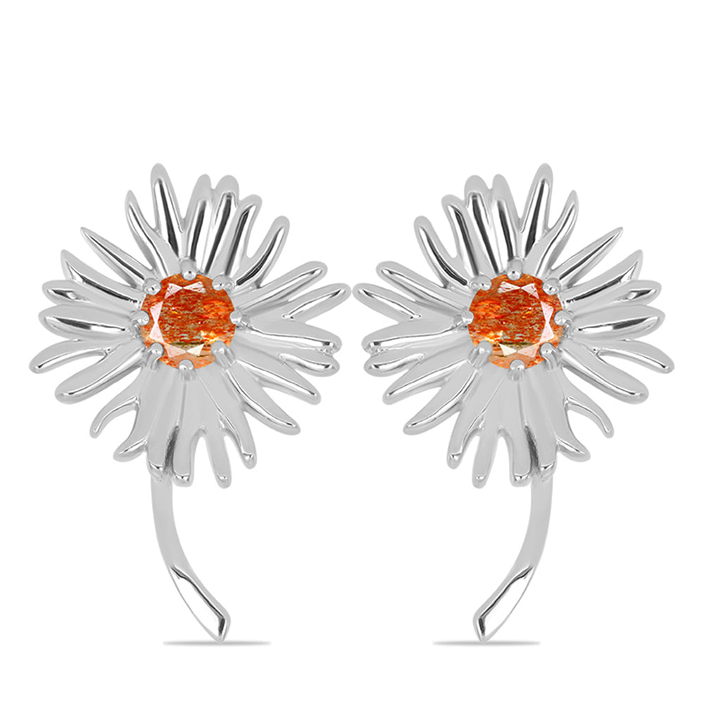 Silberohrringe mit Sonnenstein aus Oregon 1 