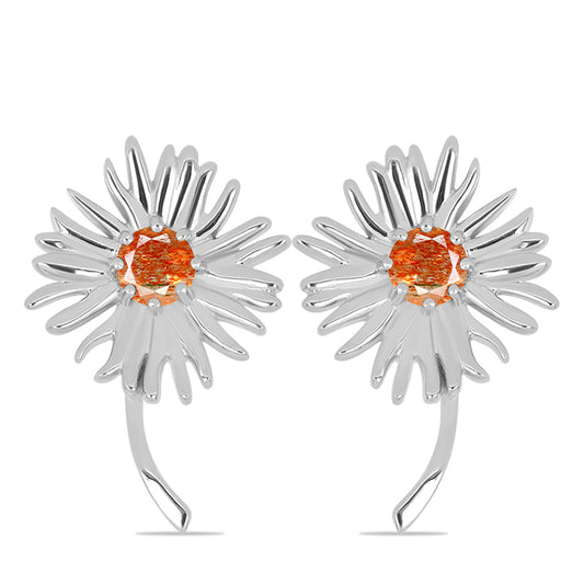 Silberohrringe mit Sonnenstein aus Oregon