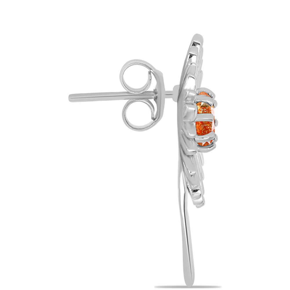 Silberohrringe mit Sonnenstein aus Oregon 2 