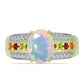Goldplattierter Silberring mit Welo-Opal und Chakra Turmalin