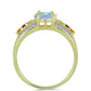 Goldplattierter Silberring mit Welo-Opal und Chakra Turmalin