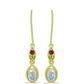 Goldplattierte Silberohrringe mit Welo-Opal und Chakra Turmalin