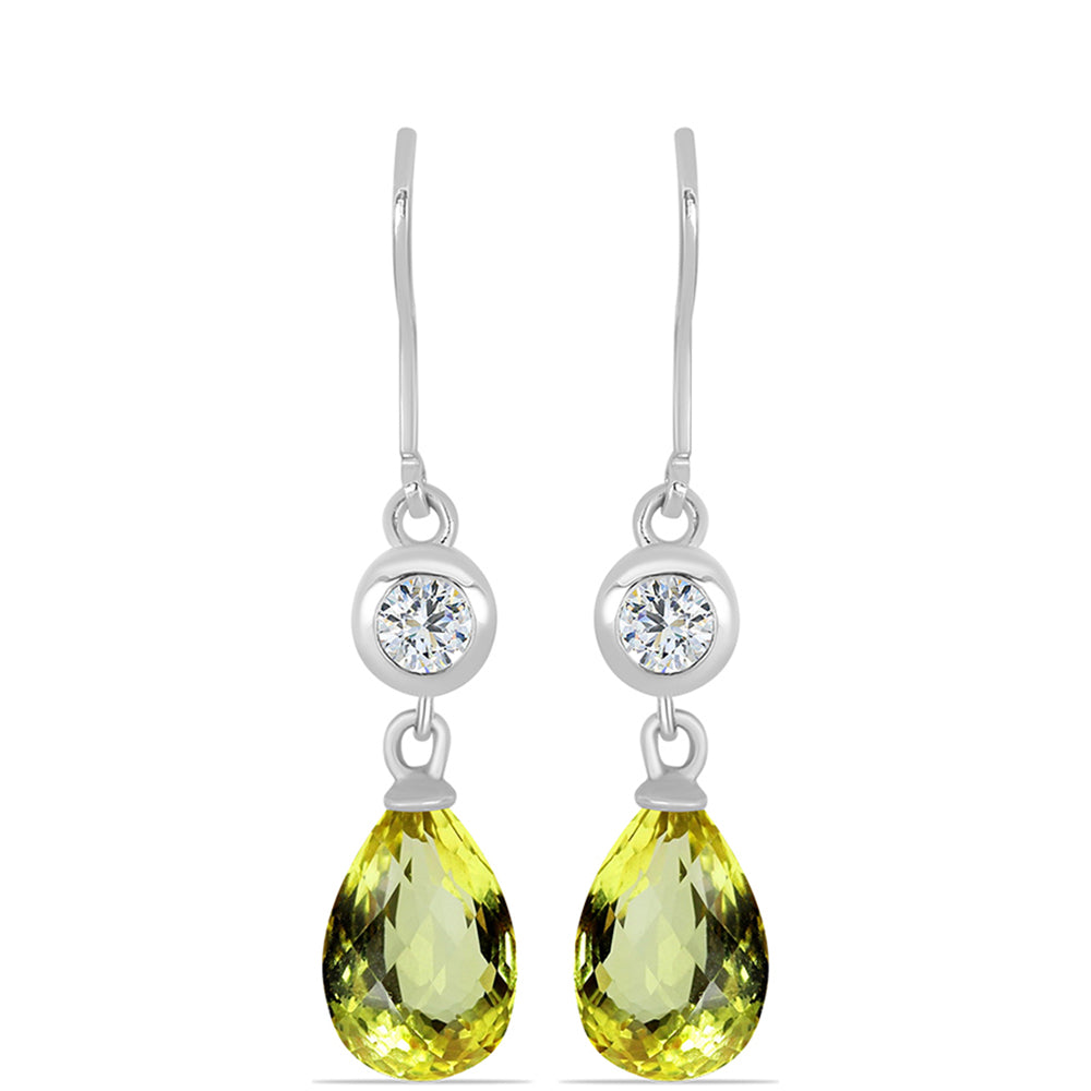 Silberohrringe mit Zitronentopas und weißem Topas