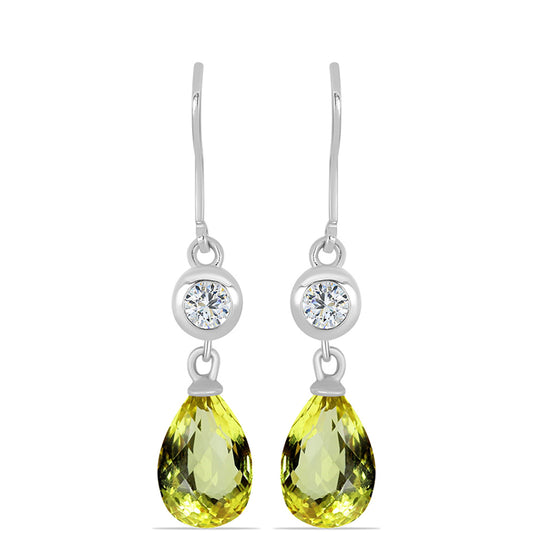 Silberohrringe mit Zitronentopas und weißem Topas