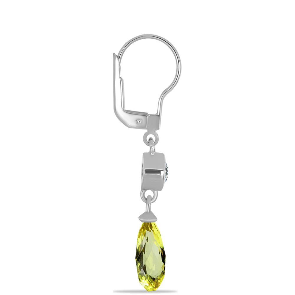 Silberohrringe mit Zitronentopas und weißem Topas 2 