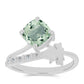 Silberring mit grünem Amethyst und weißem Topas