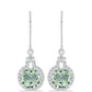 Silberohrringe mit grünem Amethyst und weißem Topas