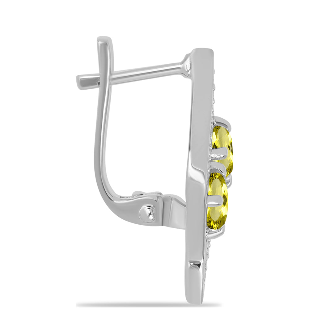 Silberohrringe mit Zitronentopas und weißem Topas