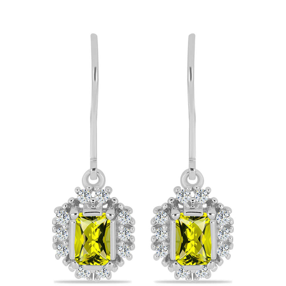 Silberohrringe mit Zitronentopas und weißem Topas 1 