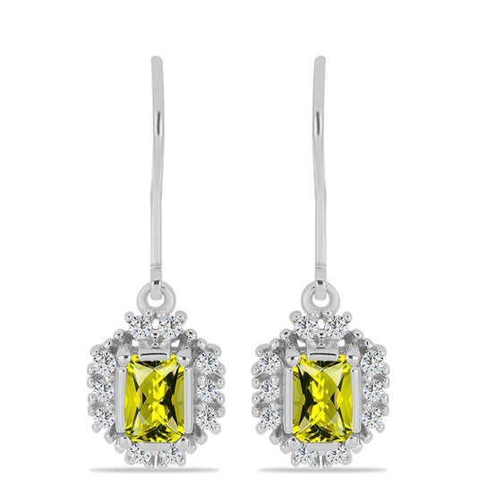 Silberohrringe mit Zitronentopas und weißem Topas