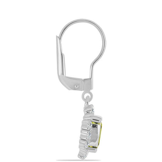 Silberohrringe mit Zitronentopas und weißem Topas