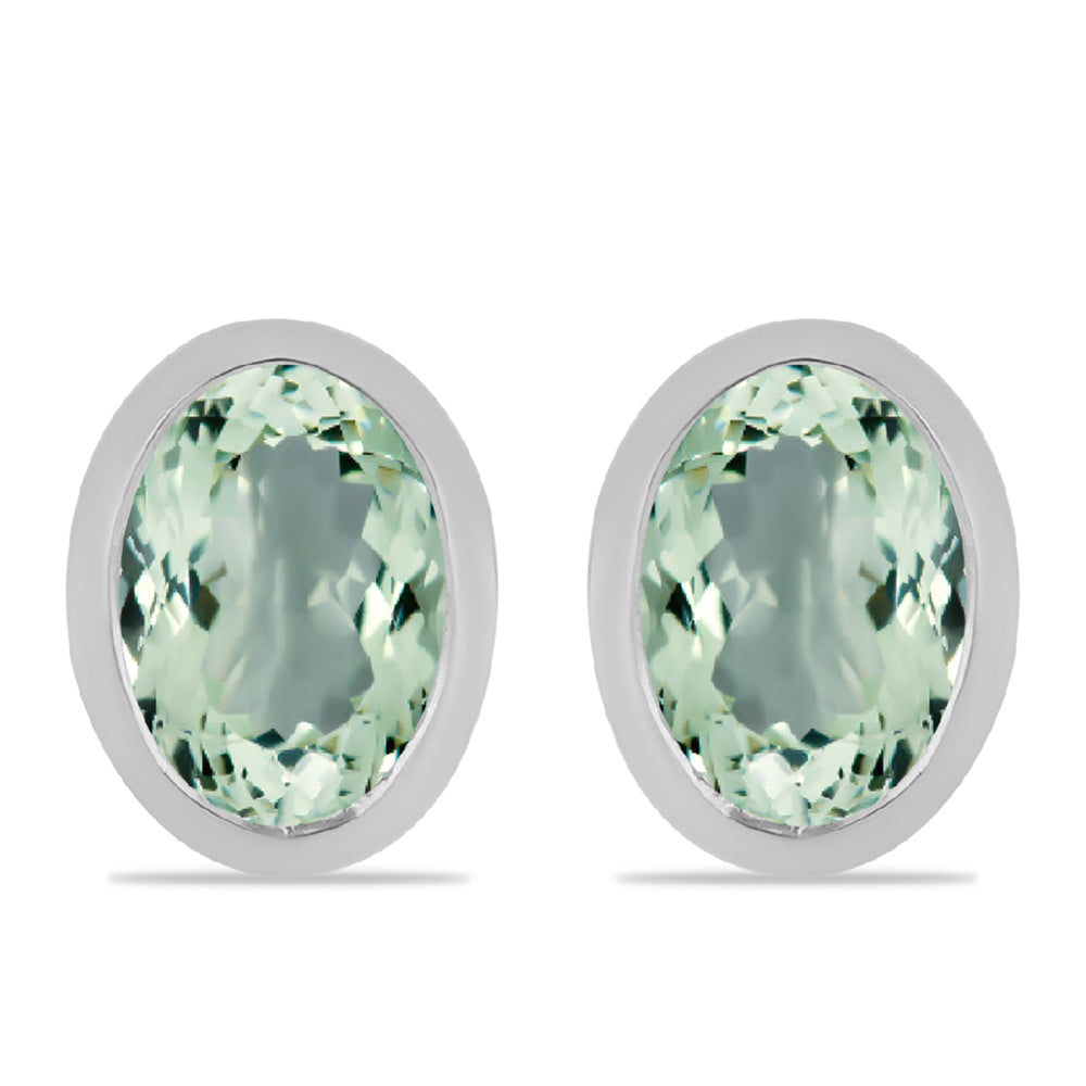 Silberohrringe mit grünem Amethyst