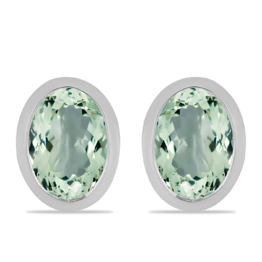 Silberohrringe mit grünem Amethyst