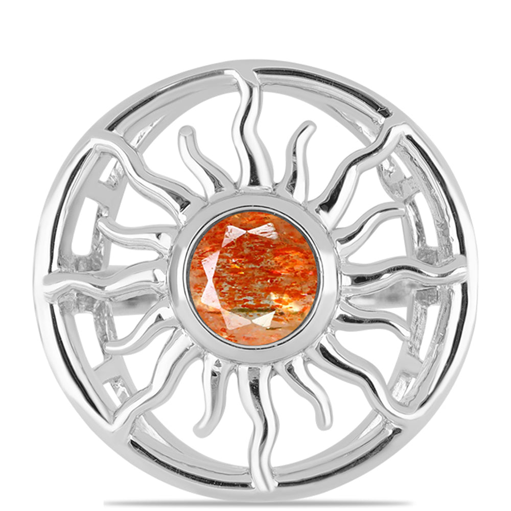 Silberring mit Sonnenstein aus Oregon 1 