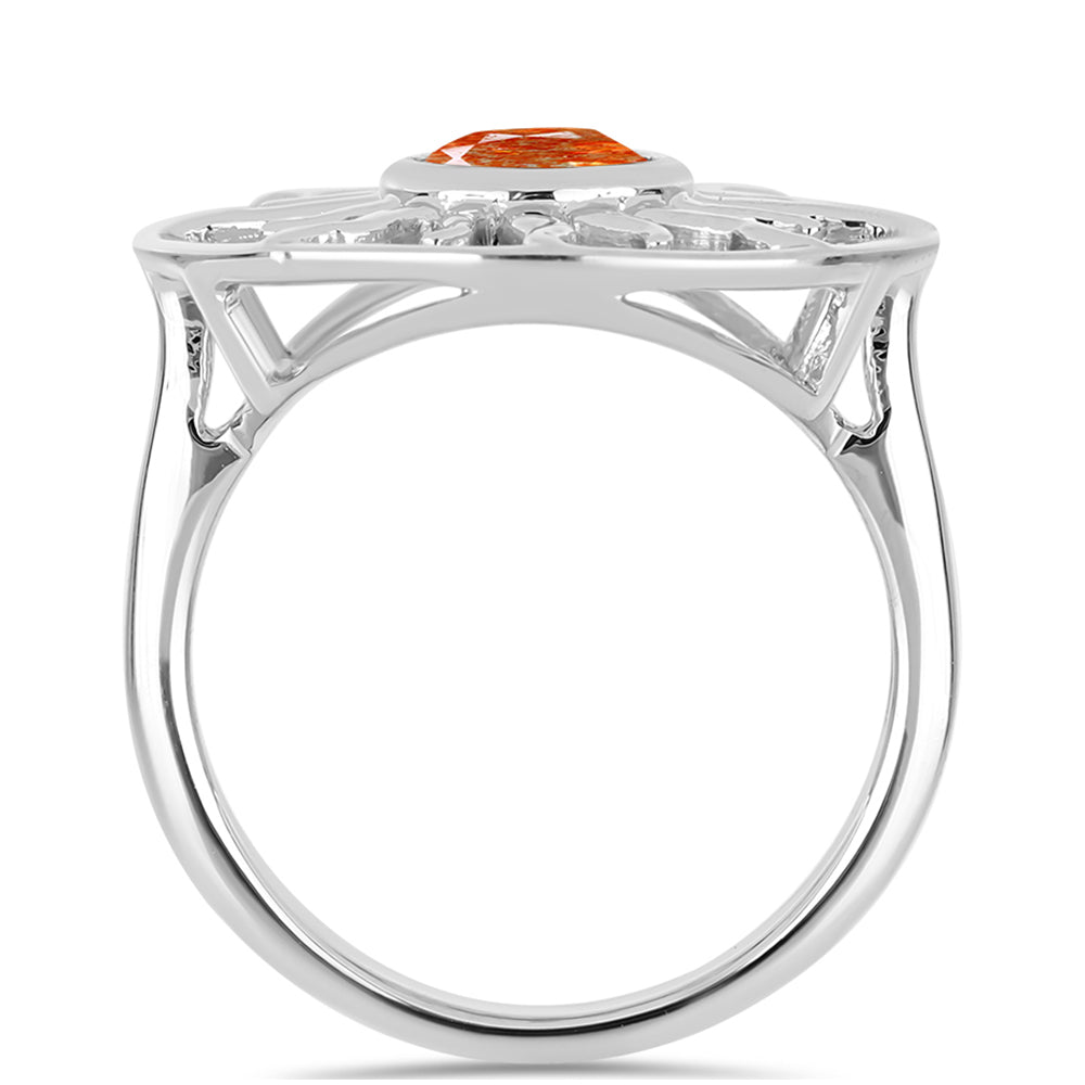 Silberring mit Sonnenstein aus Oregon