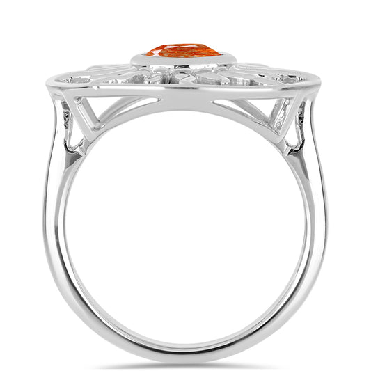 Silberring mit Sonnenstein aus Oregon