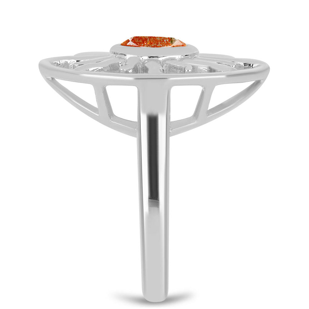 Silberring mit Sonnenstein aus Oregon 4 