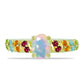 Goldplattierter Silberring mit Welo-Opal und Chakra Turmalin