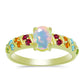 Goldplattierter Silberring mit Welo-Opal und Chakra Turmalin