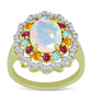 Goldplattierter Silberring mit Welo-Opal und Chakra Turmalin