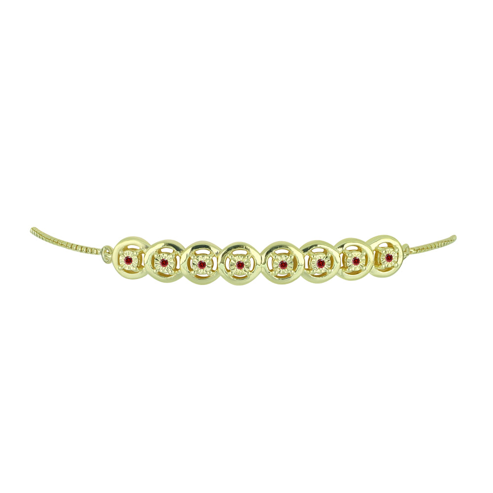 Goldplattiertes Silberarmband mit rotem Diamant