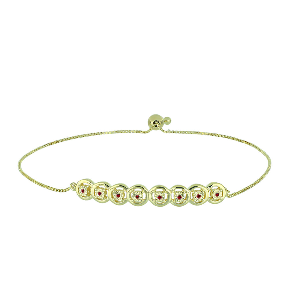 Goldplattiertes Silberarmband mit rotem Diamant 1 
