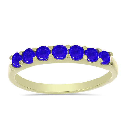 Goldplattierter Silberring mit blauem Achat