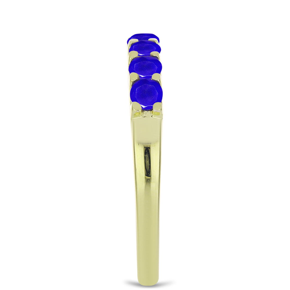 Goldplattierter Silberring mit blauem Achat 3 