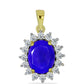 Goldplattierter Silberanhänger mit blauem Achat und weißem Topas
