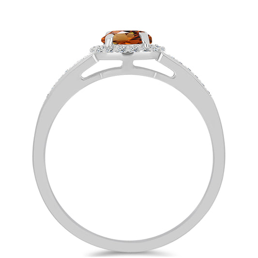 Silberring mit zertifiziertem laborgezüchteten Zultanit aus Anatolien und weißem Topas