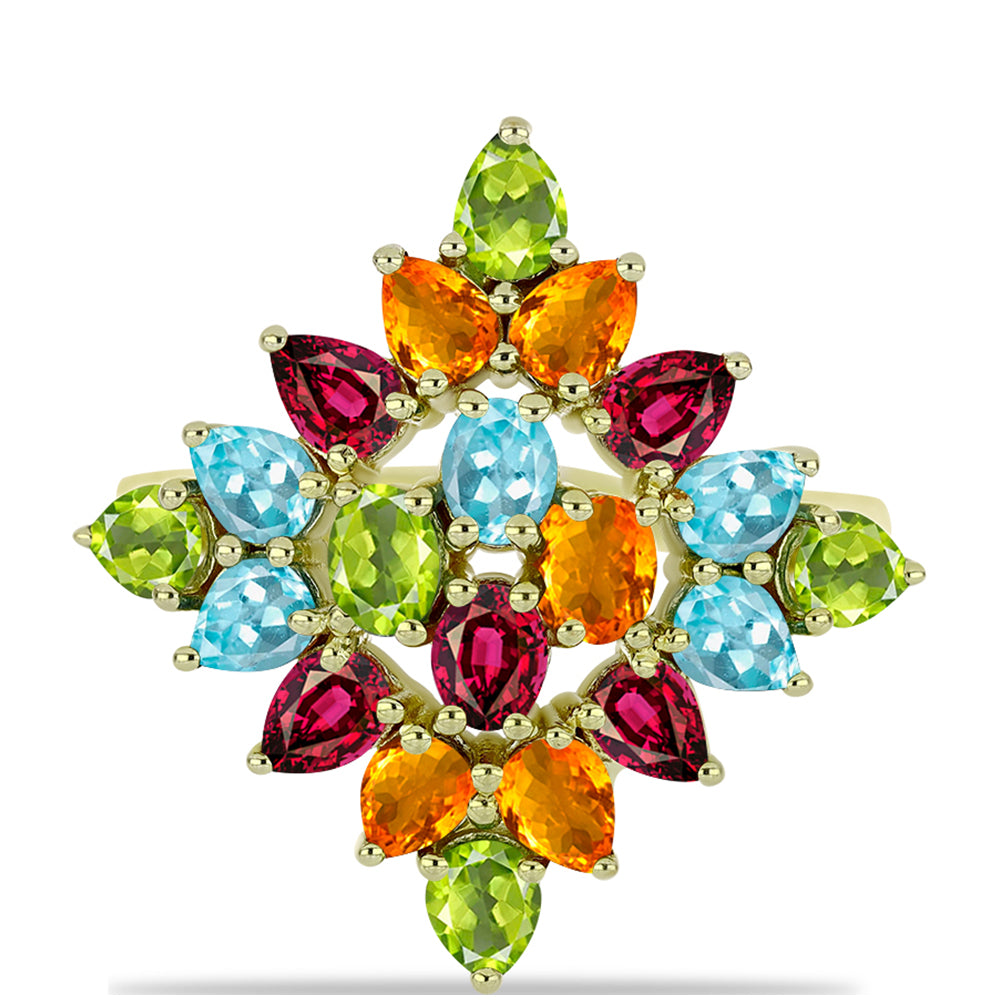 Goldplattierter Silberring mit Chakra Turmalin 1 