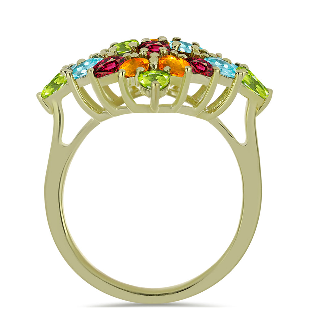 Goldplattierter Silberring mit Chakra Turmalin 2 