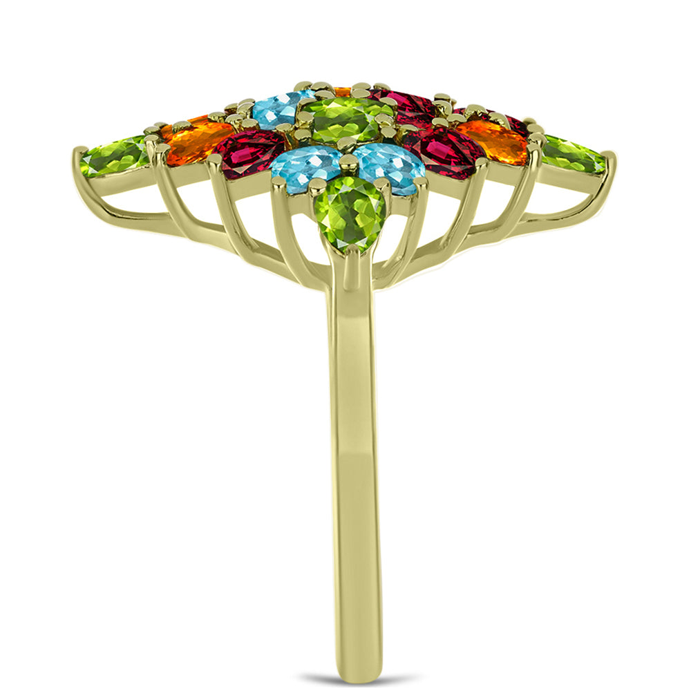 Goldplattierter Silberring mit Chakra Turmalin 4 