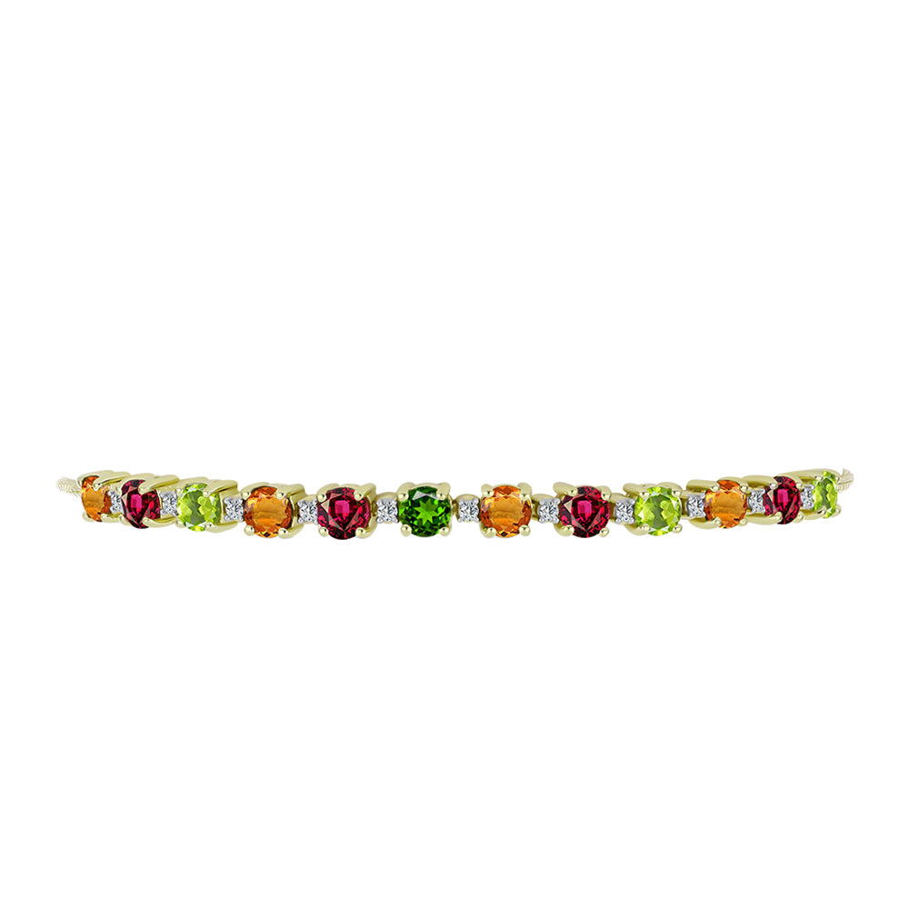 Goldplattiertes Silberarmband mit Chakra Turmalin und weißem Topas 2 