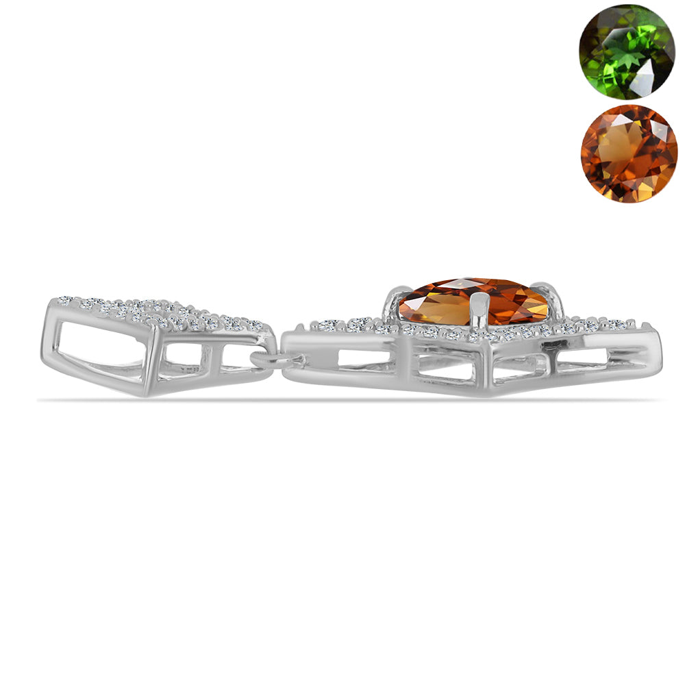 Silberanhänger mit zertifiziertem laborgezüchteten Zultanit aus Anatolien und weißem Topas 2 