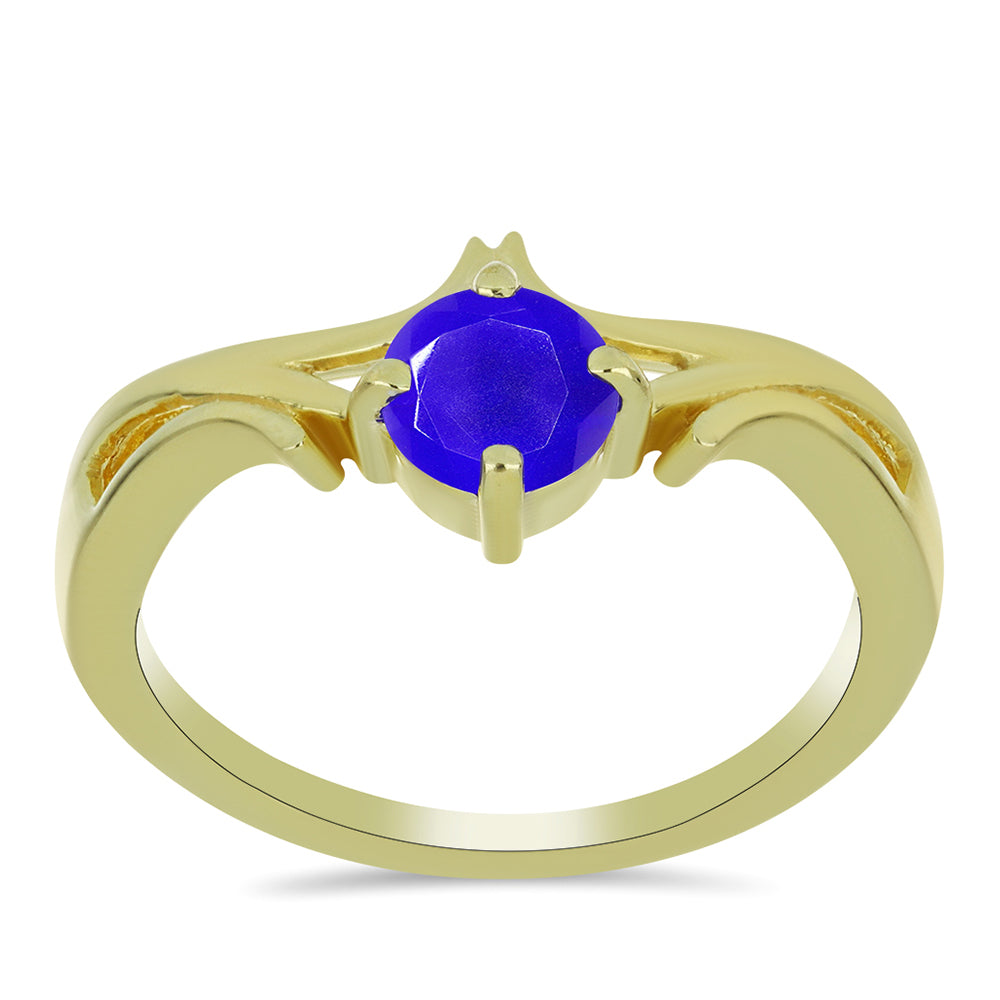 Goldplattierter Silberring mit blauem Achat 3 