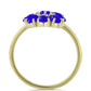 Goldplattierter Silberring mit blauem Achat und weißem Topas