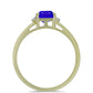 Goldplattierter Silberring mit blauem Achat und weißem Topas