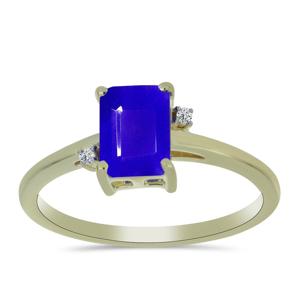 Goldplattierter Silberring mit blauem Achat und weißem Topas 3 