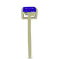 Goldplattierter Silberring mit blauem Achat und weißem Topas