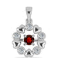 Silberanhänger mit Barton Granat und weißem Topas